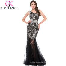 Grace Karin 2016 mais recente um ombro preto laço vestido de baile japonês vestido de baile longo Tulle GK000023-1